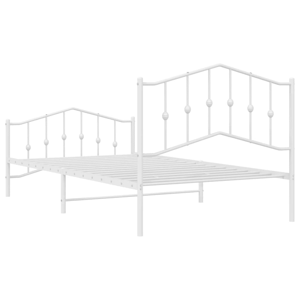 vidaXL Estrutura de cama com cabeceira e pés 100x200 cm metal branco