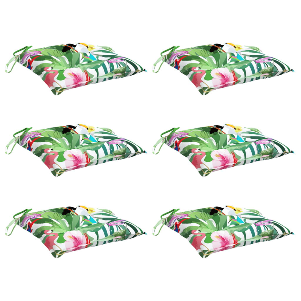 vidaXL Almofadões p/ cadeira 6 pcs tecido oxford multicor