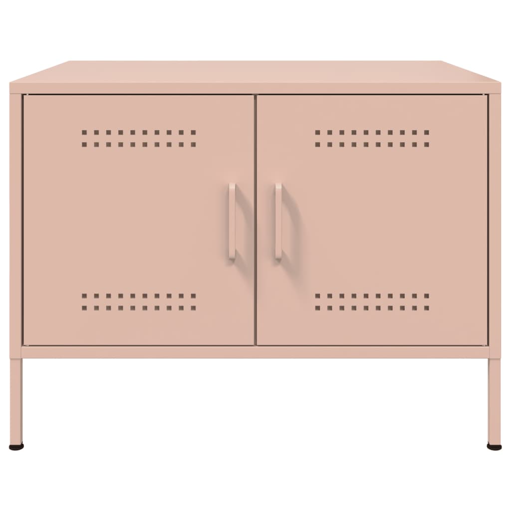 vidaXL Mesa de centro 68x50x50,5 cm aço rosa