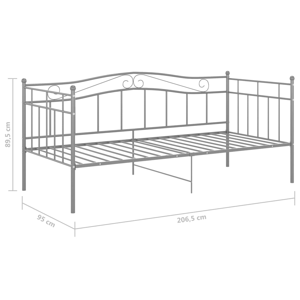 vidaXL Sofá-cama 90x200 cm metal cinzento