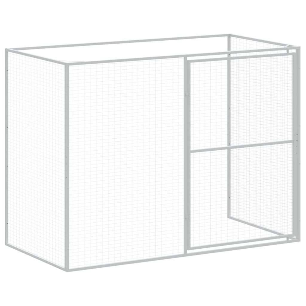 vidaXL Casota p/ cães c/ parque 214x457x181 cm aço galvaniz. antracite