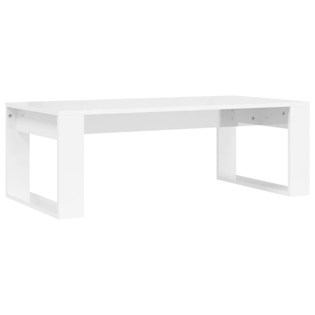 vidaXL Mesa de centro 102x50x35 cm derivados madeira branco brilhante