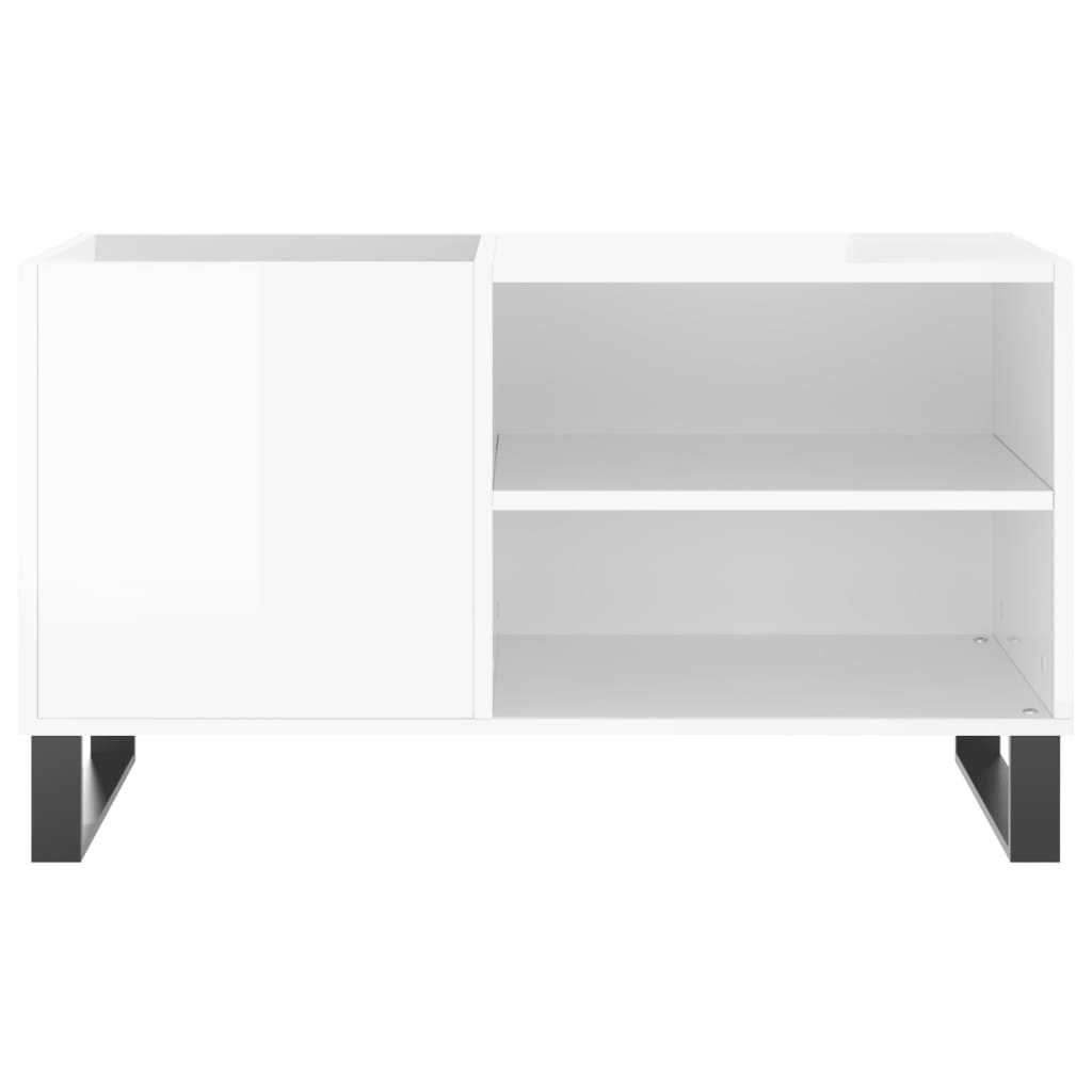 vidaXL Armário p/ discos 85x38x48 cm deriv. madeira branco brilhante