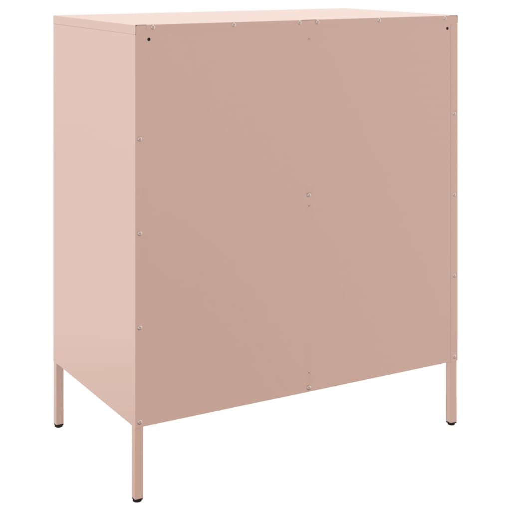 vidaXL Aparador 68x39x79 cm aço rosa