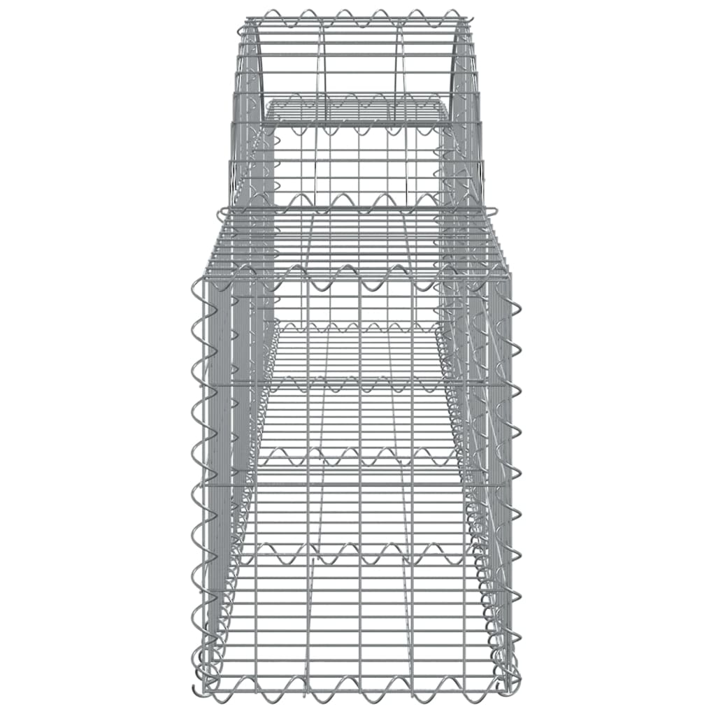 vidaXL Cestos gabião arqueados 4 pcs 200x30x40/60 cm ferro galvanizado