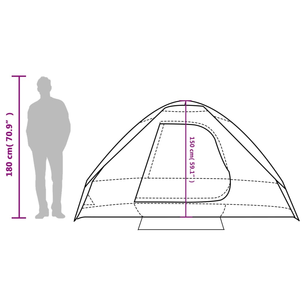 vidaXL Tenda de campismo cúpula p/ 4 pessoas opaca impermeável branco