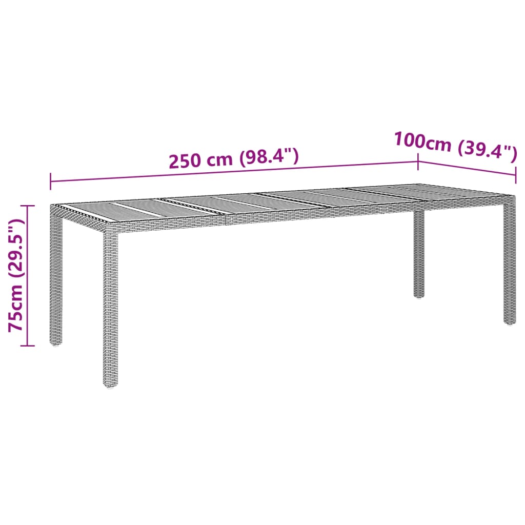 vidaXL 11 pcs conjunto de jantar para jardim vime PE cinzento