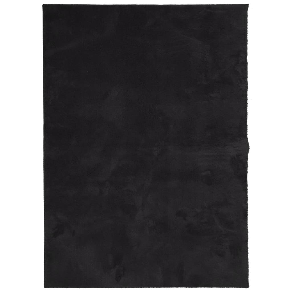 vidaXL Tapete pelo curto macio e lavável HUARTE 200x280 cm preto