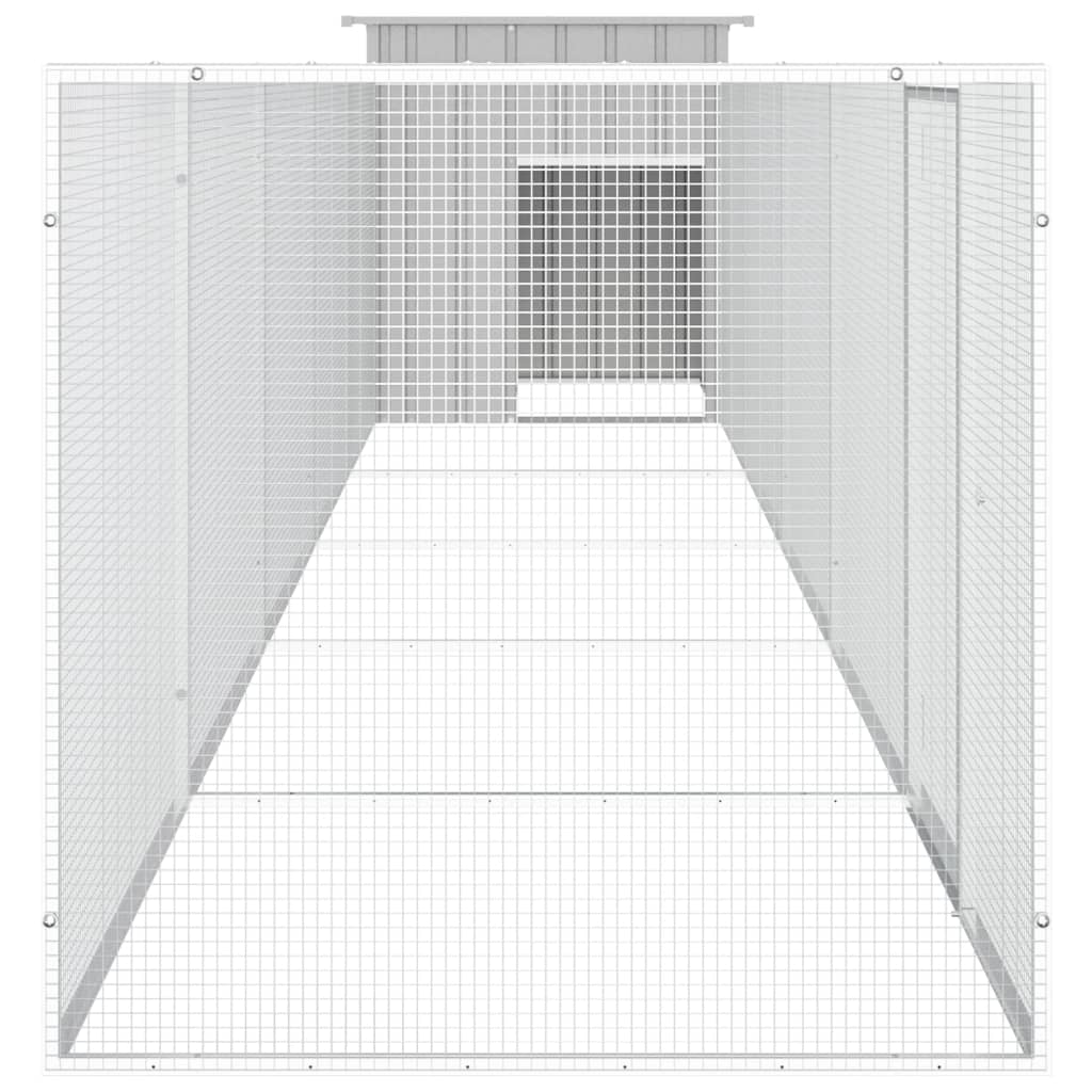 vidaXL Galinheiro 600x91x100 cm aço galvanizado cinzento