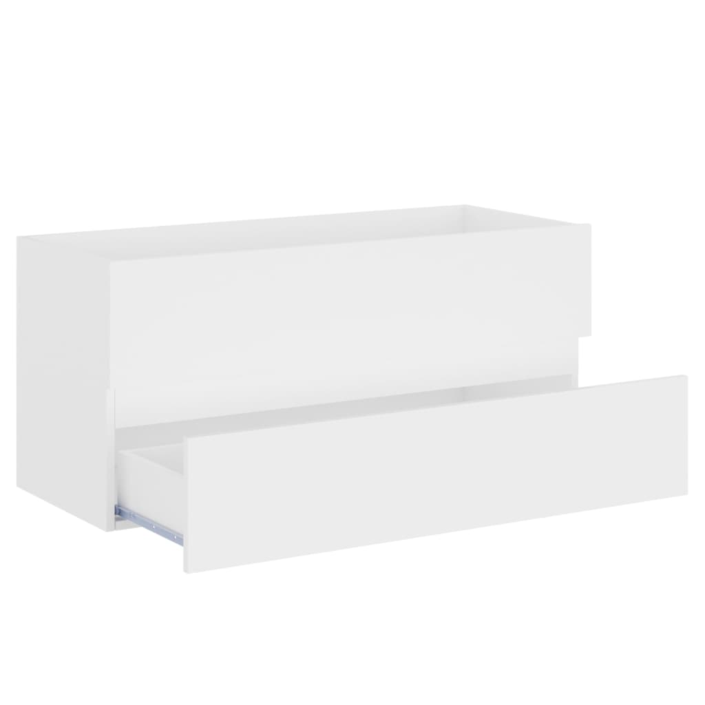 vidaXL Armário de lavatório 100x38,5x45 cm contraplacado branco