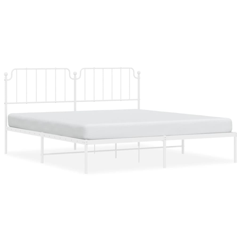 vidaXL Estrutura de cama com cabeceira 180x200 cm metal branco