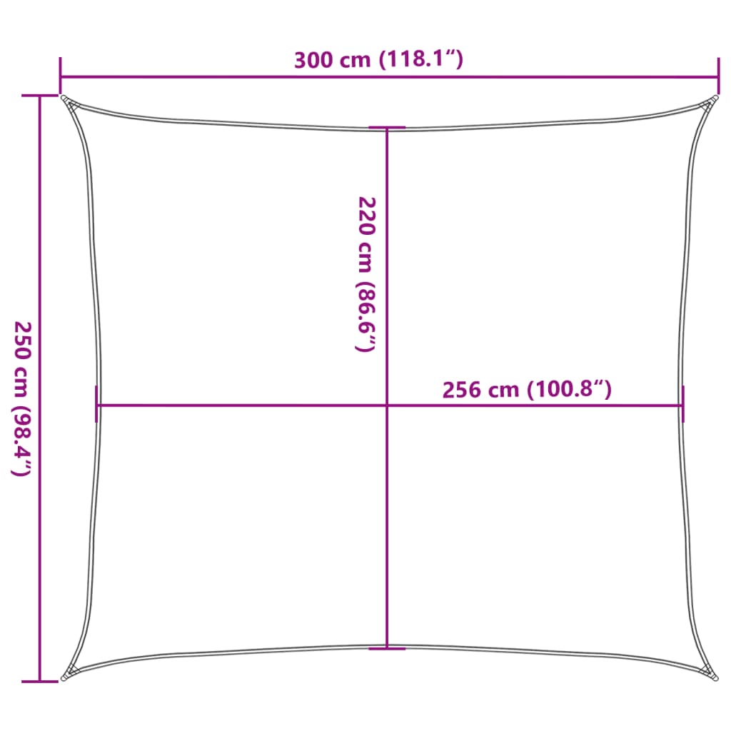 vidaXL Para-sol estilo vela 3x2,5 m oxford 100% poliéster cor areia