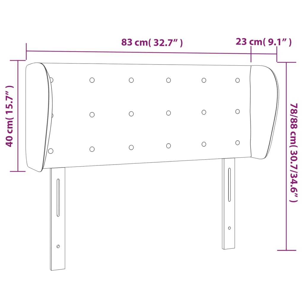 vidaXL Cabeceira cama abas couro artificial 83x23x78/88 cm cappuccino