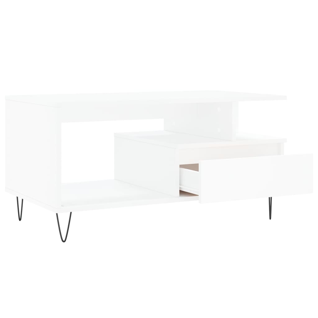 vidaXL Mesa de centro 90x49x45 cm derivados de madeira branco