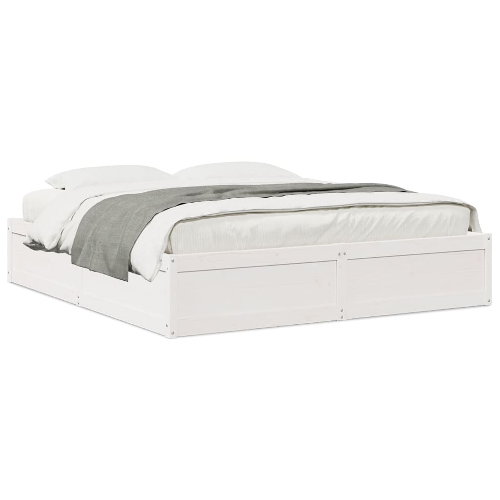 vidaXL Cama sem colchão 180x200 cm madeira de pinho maciça branco