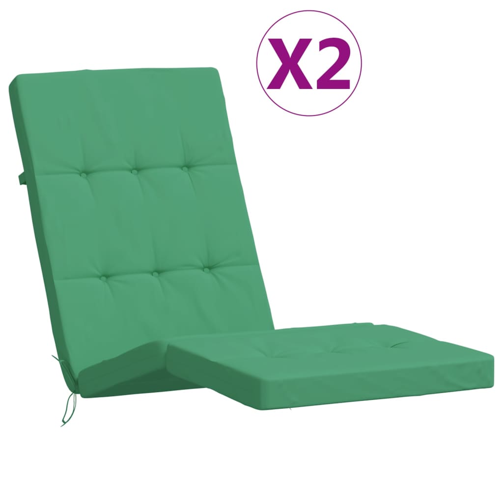 vidaXL Almofadões p/ cadeira de terraço 2 pcs tecido oxford verde