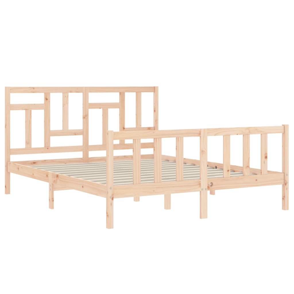 vidaXL Estrutura de cama King Size com cabeceira madeira maciça