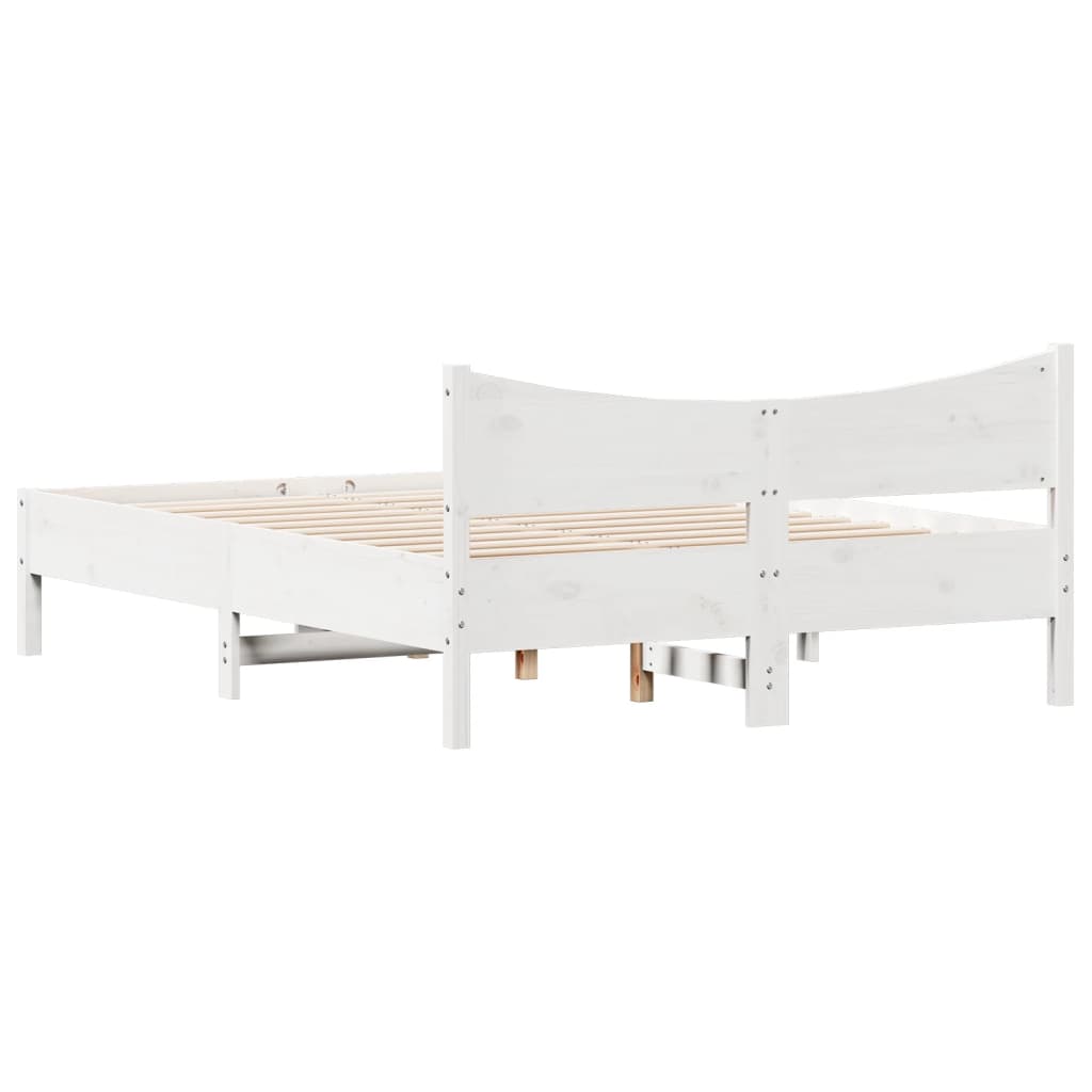 vidaXL Cama sem colchão 120x190 cm madeira de pinho maciça branco