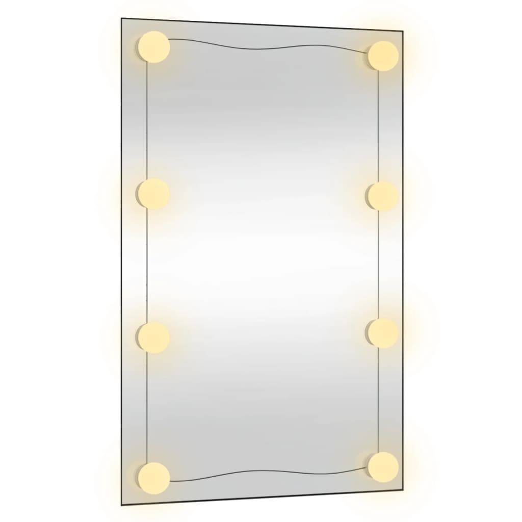 vidaXL Espelho de parede retangular com luzes LED 50x80 cm vidro