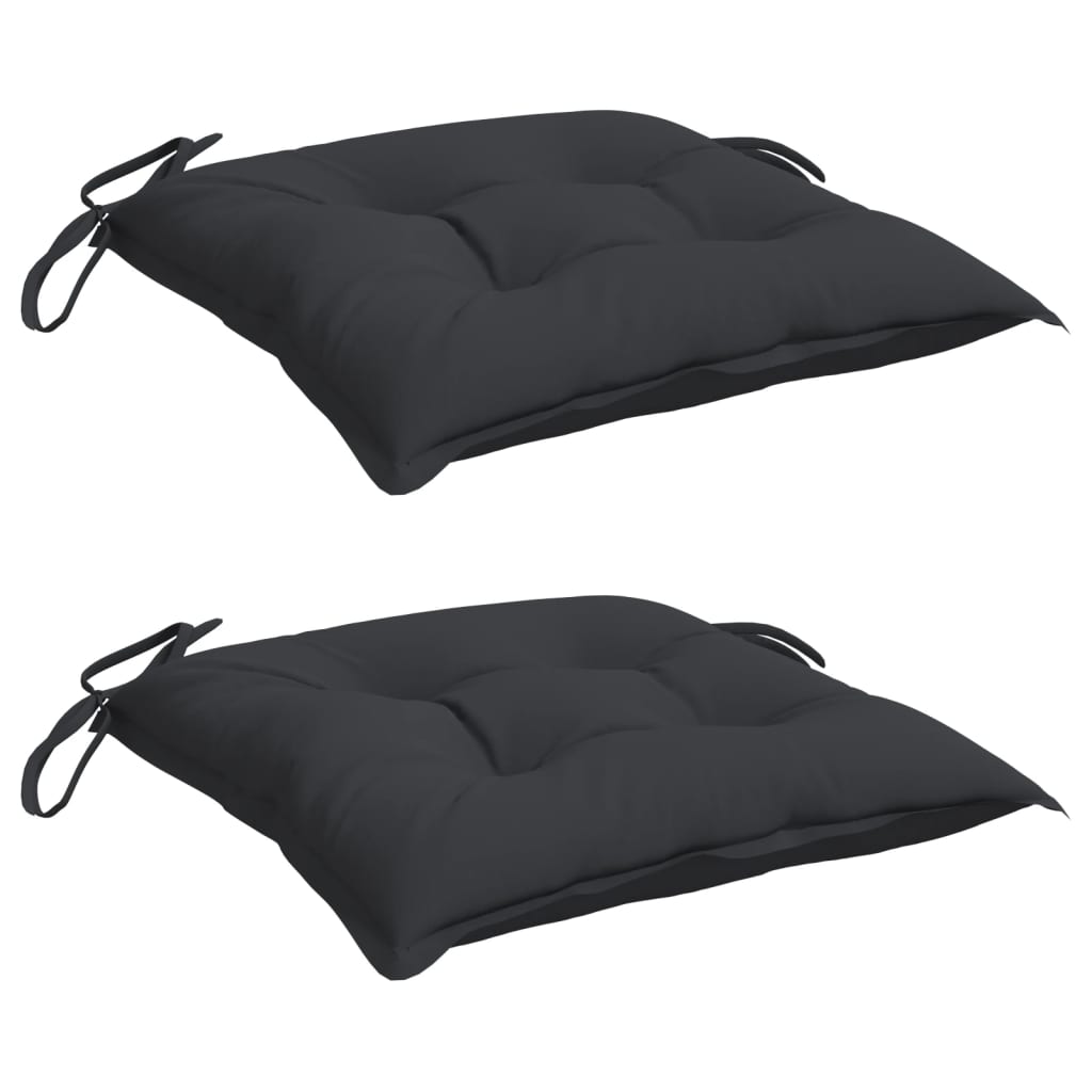 vidaXL Almofadões de cadeira 2 pcs 40x40x7 cm tecido oxford preto