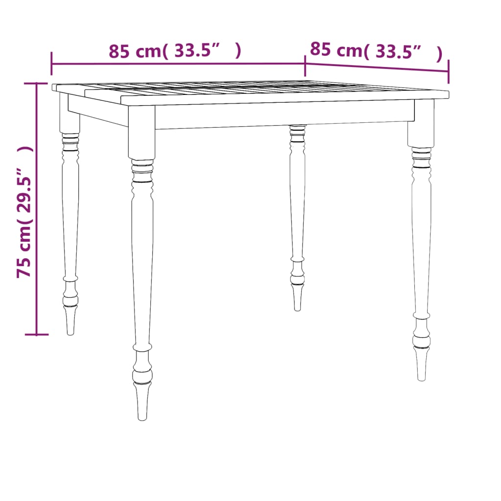 vidaXL 3 pcs conjunto de jantar para jardim madeira de teca maciça