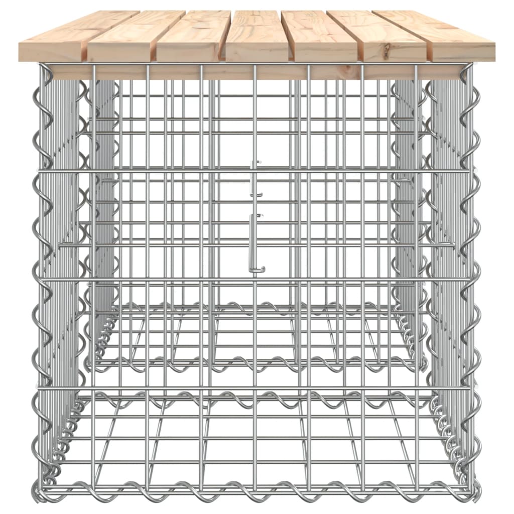 vidaXL Banco de jardim c/ design gabião 103x44x42 cm pinho maciço