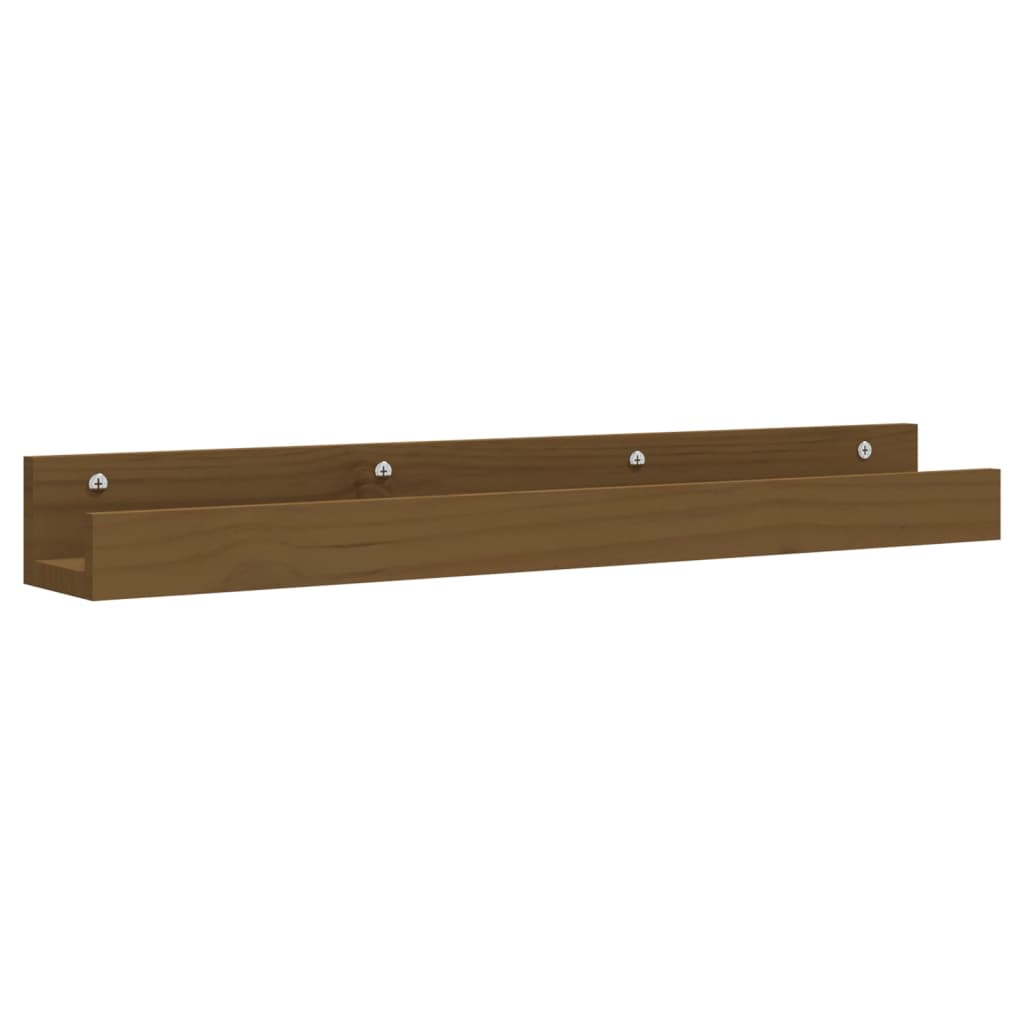 vidaXL Prateleiras de parede 2 pcs 80x12x9cm pinho maciço castanho-mel