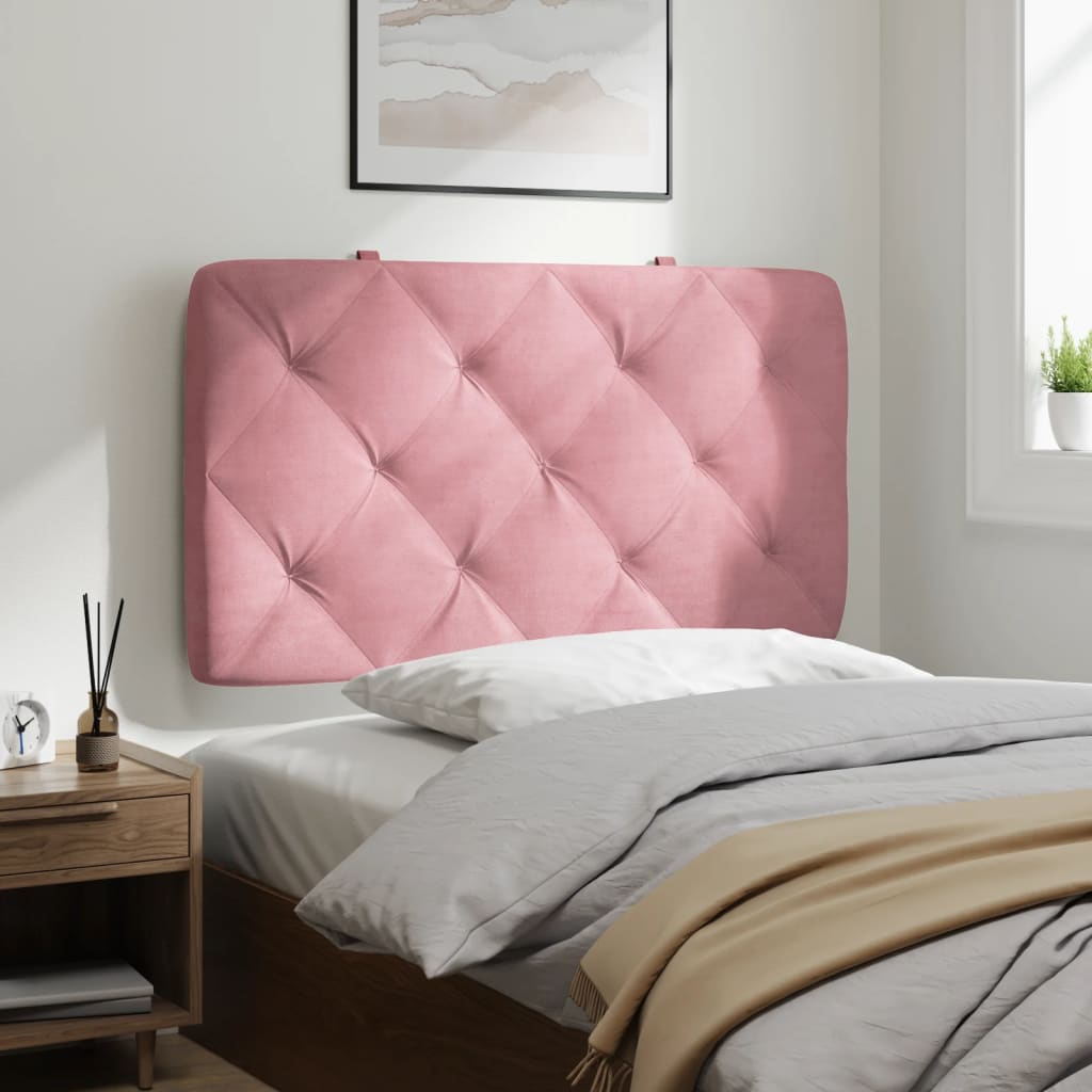 vidaXL Almofadão de cabeceira 80 cm veludo rosa