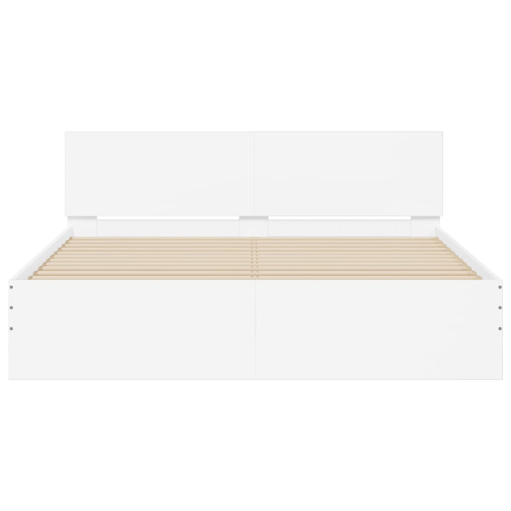 vidaXL Estrutura de cama com cabeceira 150x200 cm branco