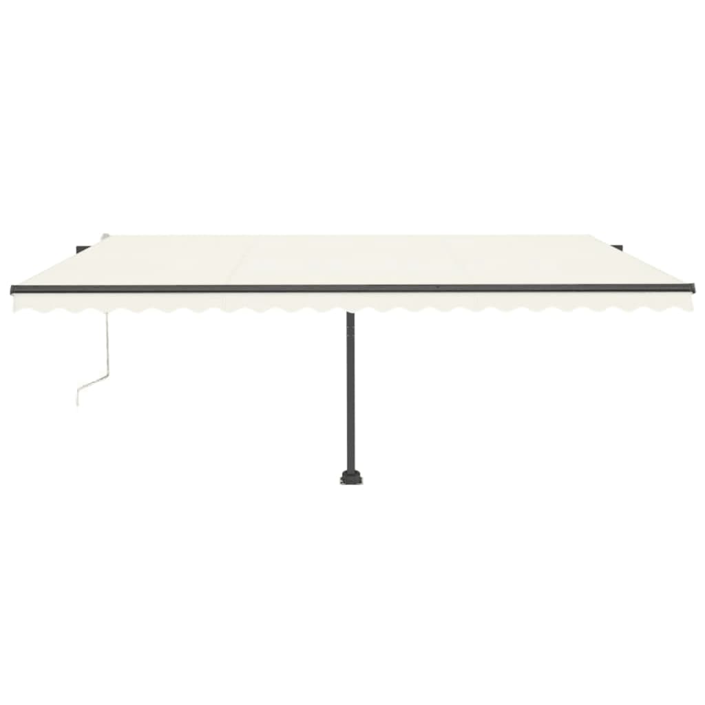 vidaXL Toldo automático com LED e sensor de vento 500x300 cm cor creme