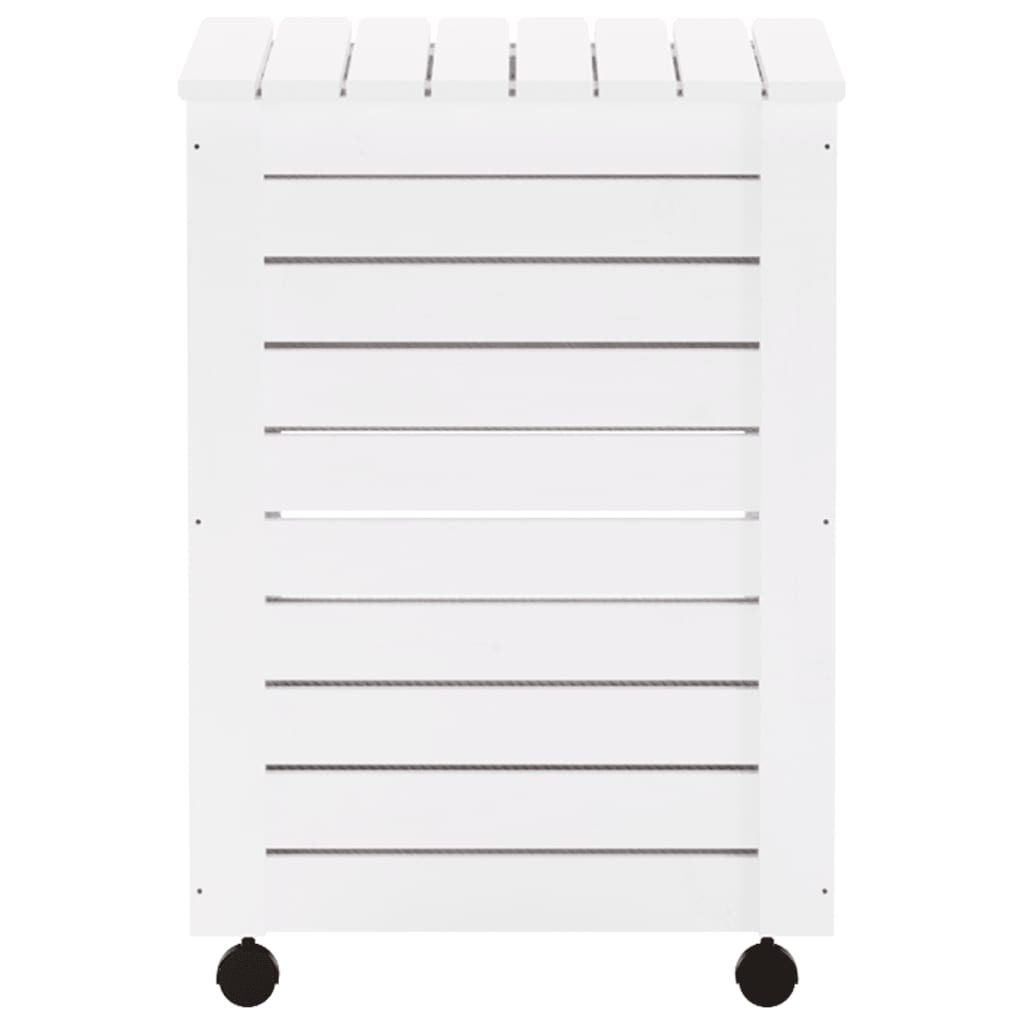 vidaXL Cesto de roupa com rodas RANA 45x45x64 cm pinho maciço branco