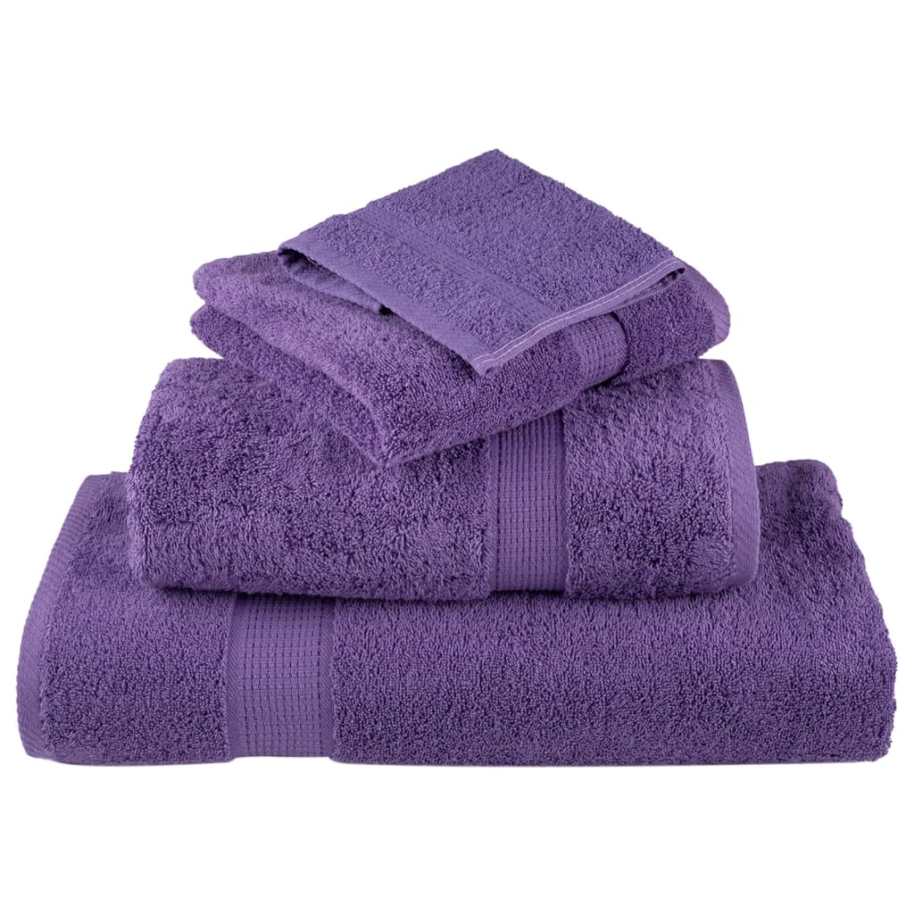 vidaXL 8pcs Conjunto toalhas banho premium SOLUND 600 gsm roxo