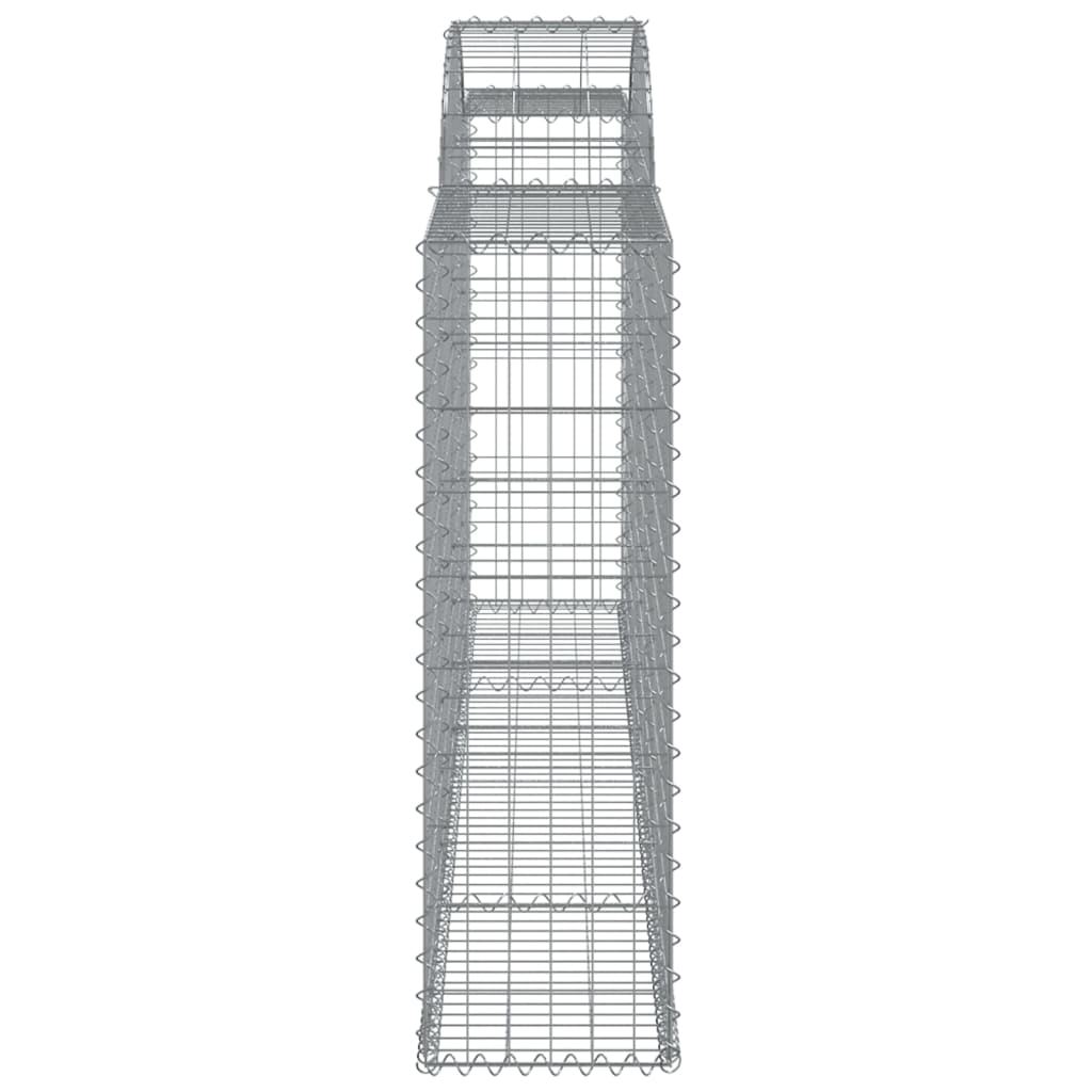 vidaXL Cestos gabião arqueados 3pcs 300x30x100/120cm ferro galvanizado