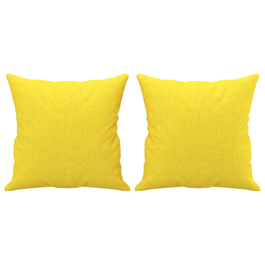 vidaXL 2 pcs conjunto de sofás com almofadas tecido amarelo-claro