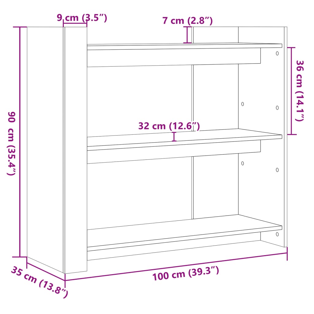 vidaXL Mesa consola 100x35x90 cm derivados de madeira carvalho sonoma