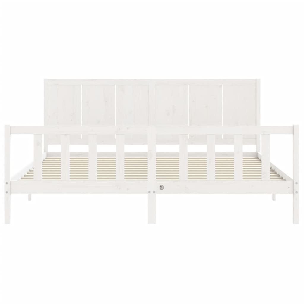 vidaXL Estrutura cama Super King Size c/ cabeceira madeira branco