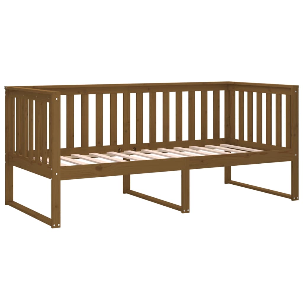 vidaXL Sofá-cama 90x190 cm madeira de pinho maciça castanho mel