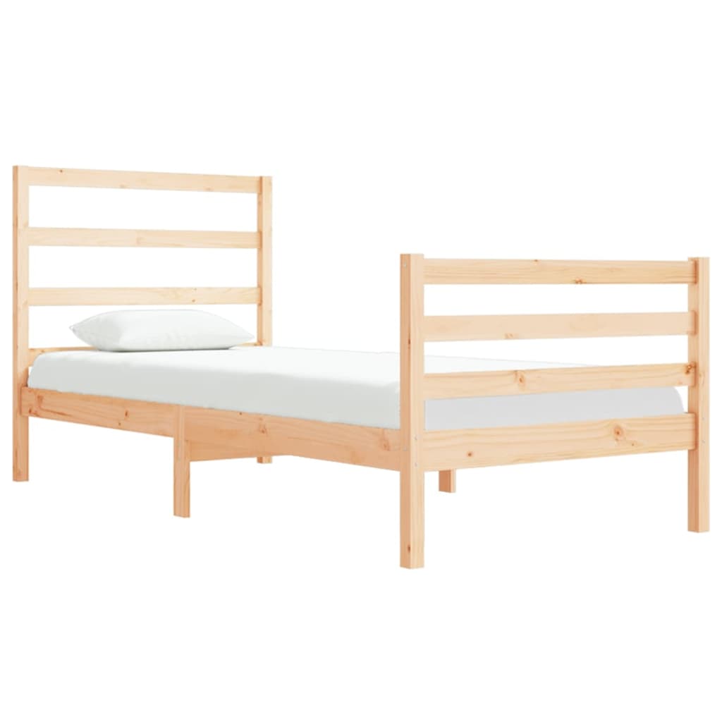 vidaXL Estrutura de cama solteiro 90x190 cm pinho maciço