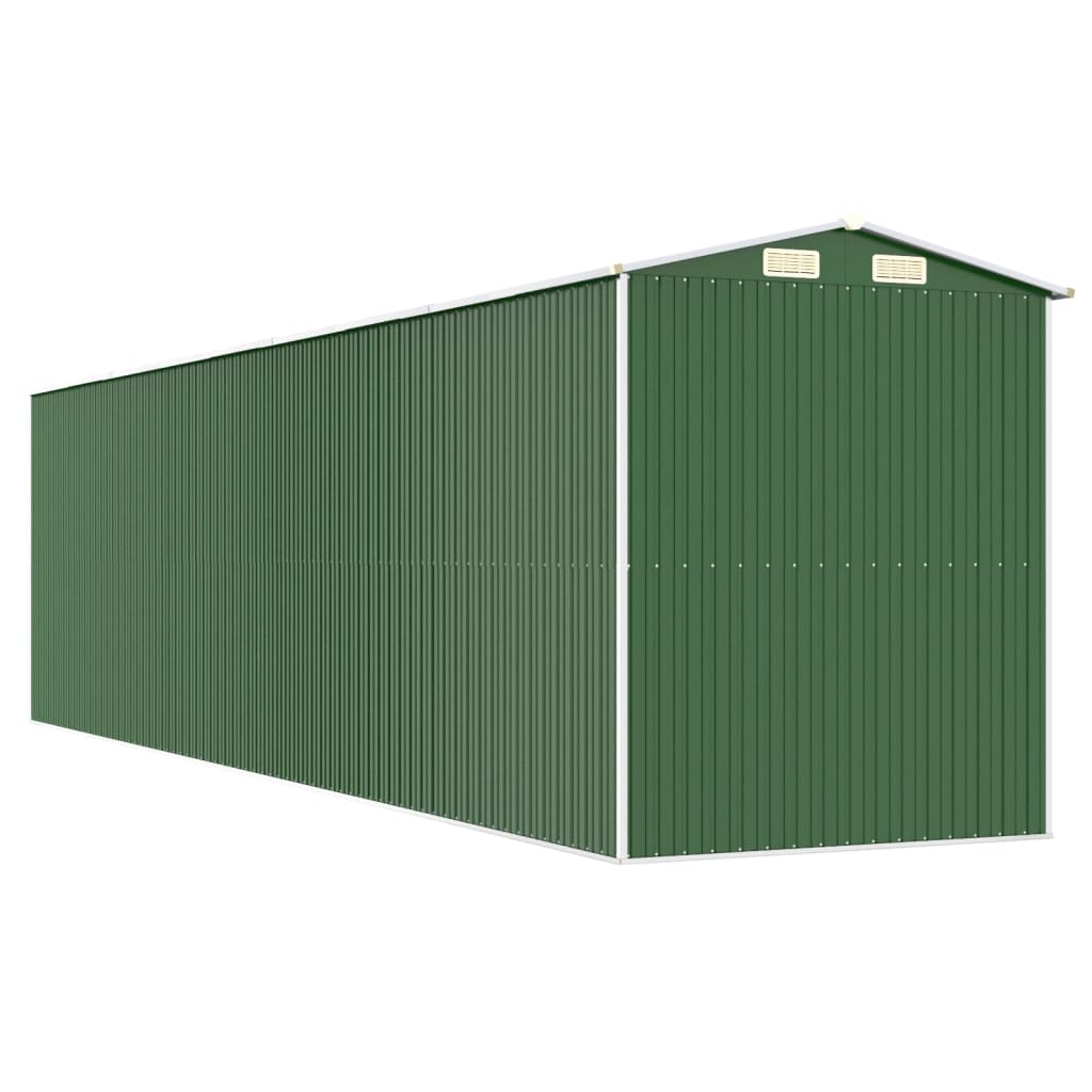 vidaXL Abrigo de jardim 192x772x223 cm aço galvanizado verde