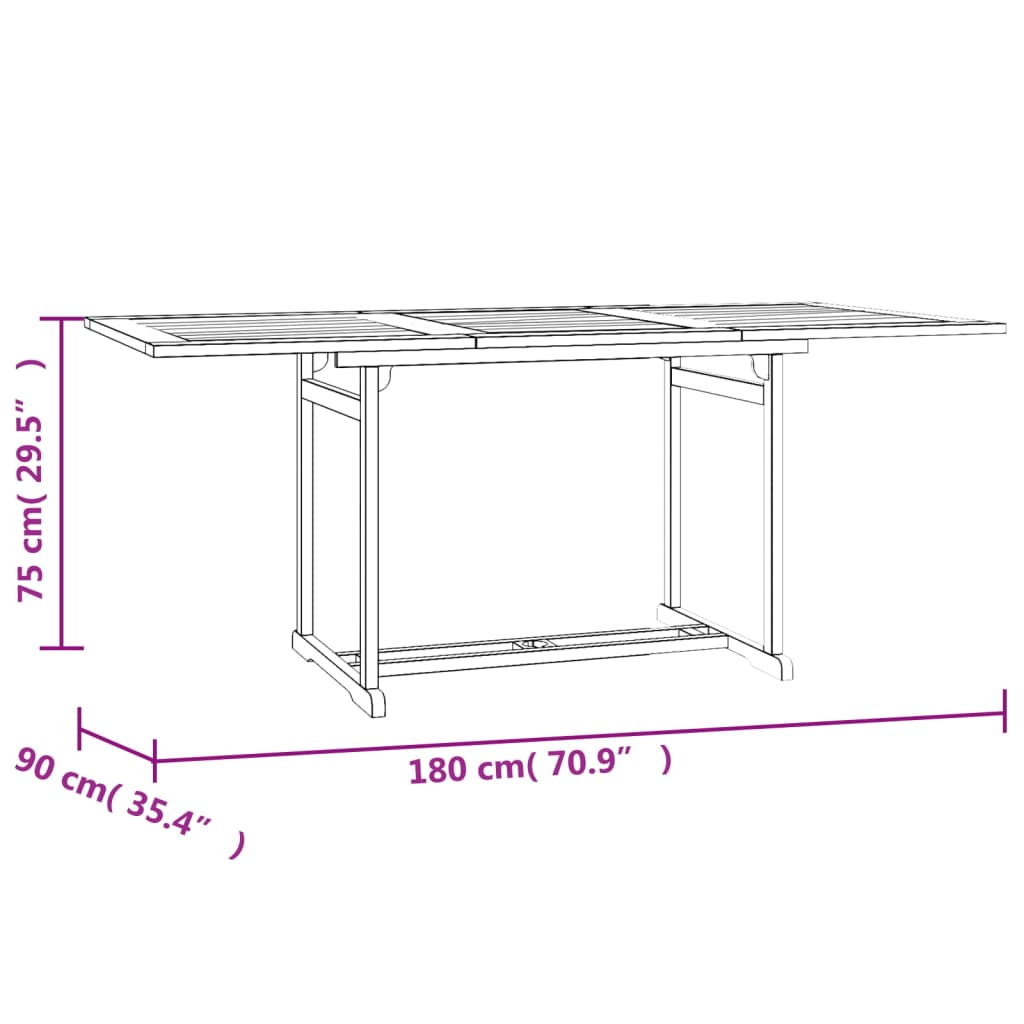 vidaXL Conjunto de jantar para jardim 7 pcs madeira de teca maciça