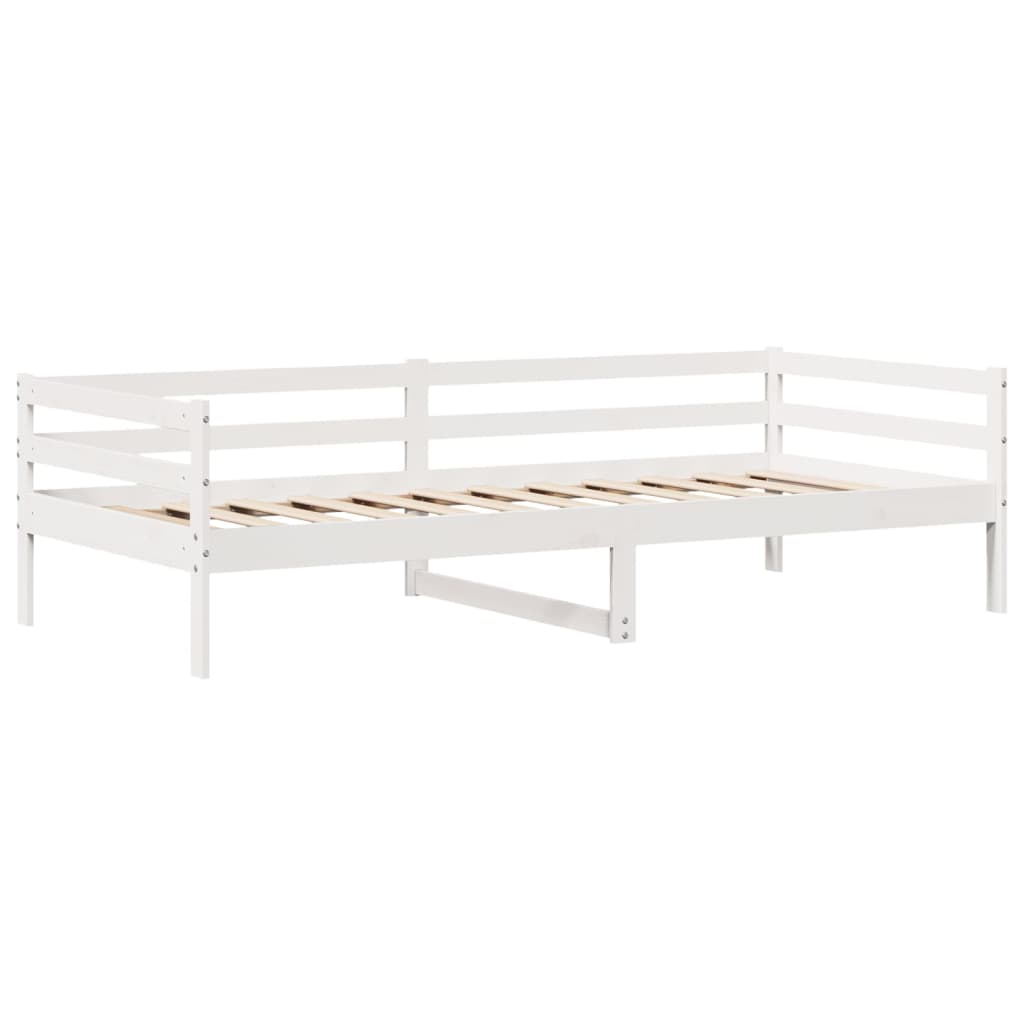 vidaXL Sofá-cama c/ gavetas 90x200cm madeira de pinho maciça branco