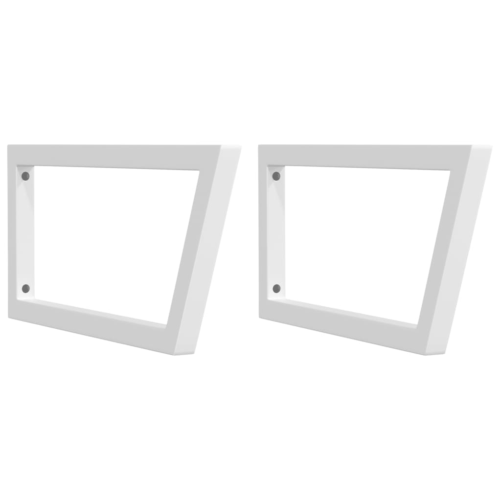 vidaXL Suportes de prateleira p/lavatório 2pcs aço trapezoidais branco