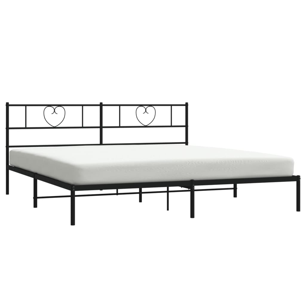 vidaXL Estrutura de cama com cabeceira 183x213 cm metal preto