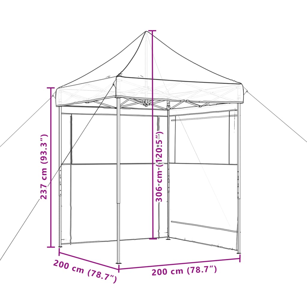 vidaXL Tenda p/ festas pop-up dobrável com 2 paredes laterais verde