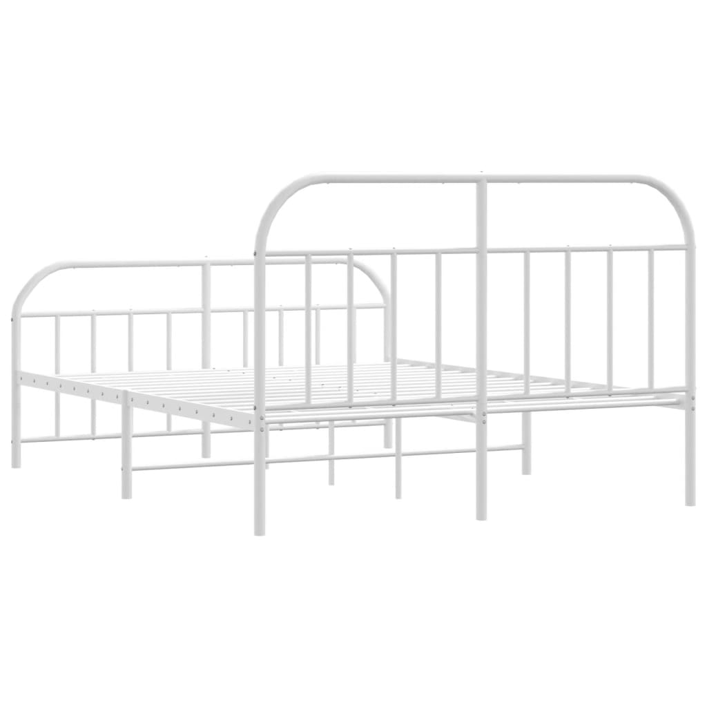 vidaXL Estrutura de cama com cabeceira e pés 180x200 cm metal branco