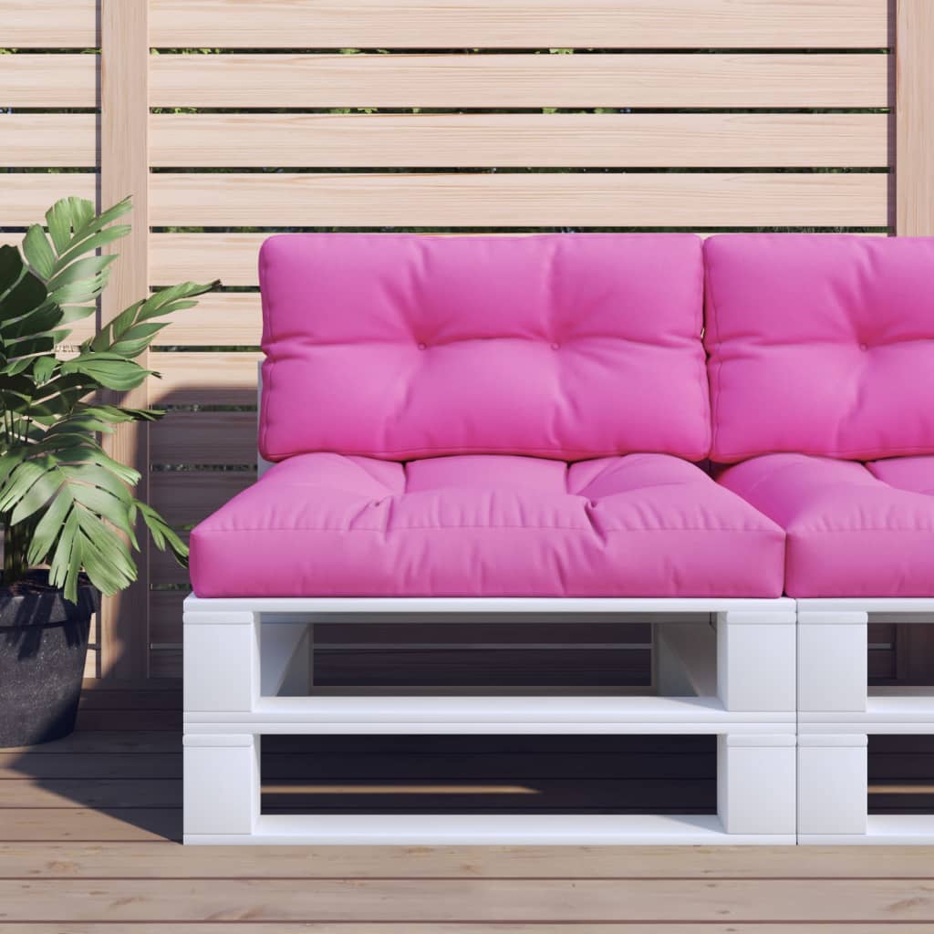 vidaXL Almofadão para sofá de paletes 80x40x12 cm tecido rosa