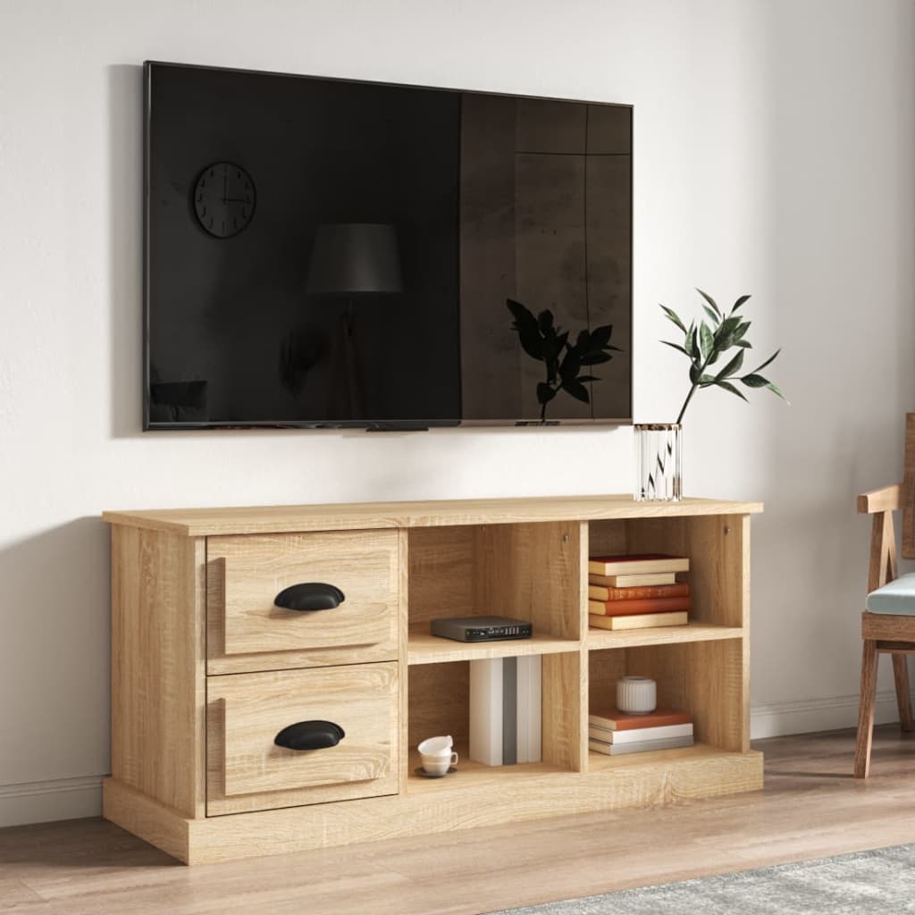 vidaXL Móvel de TV 102x35,5x47,5 cm derivados madeira carvalho sonoma