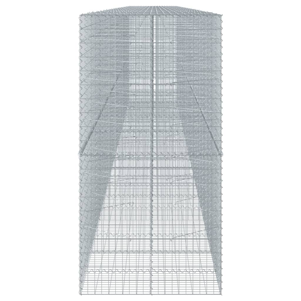 vidaXL Cesto gabião com cobertura 1150x100x200 cm ferro galvanizado