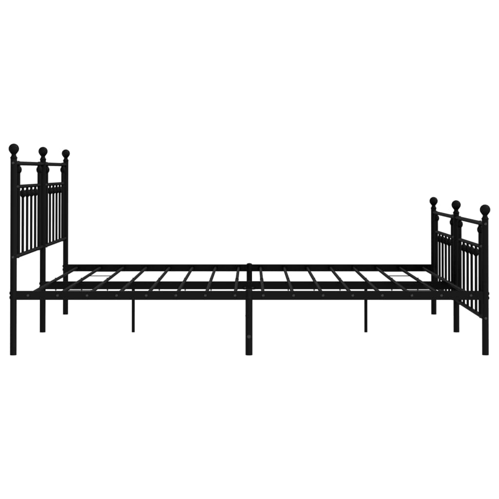 vidaXL Estrutura de cama com cabeceira e pés 200x200 cm metal preto