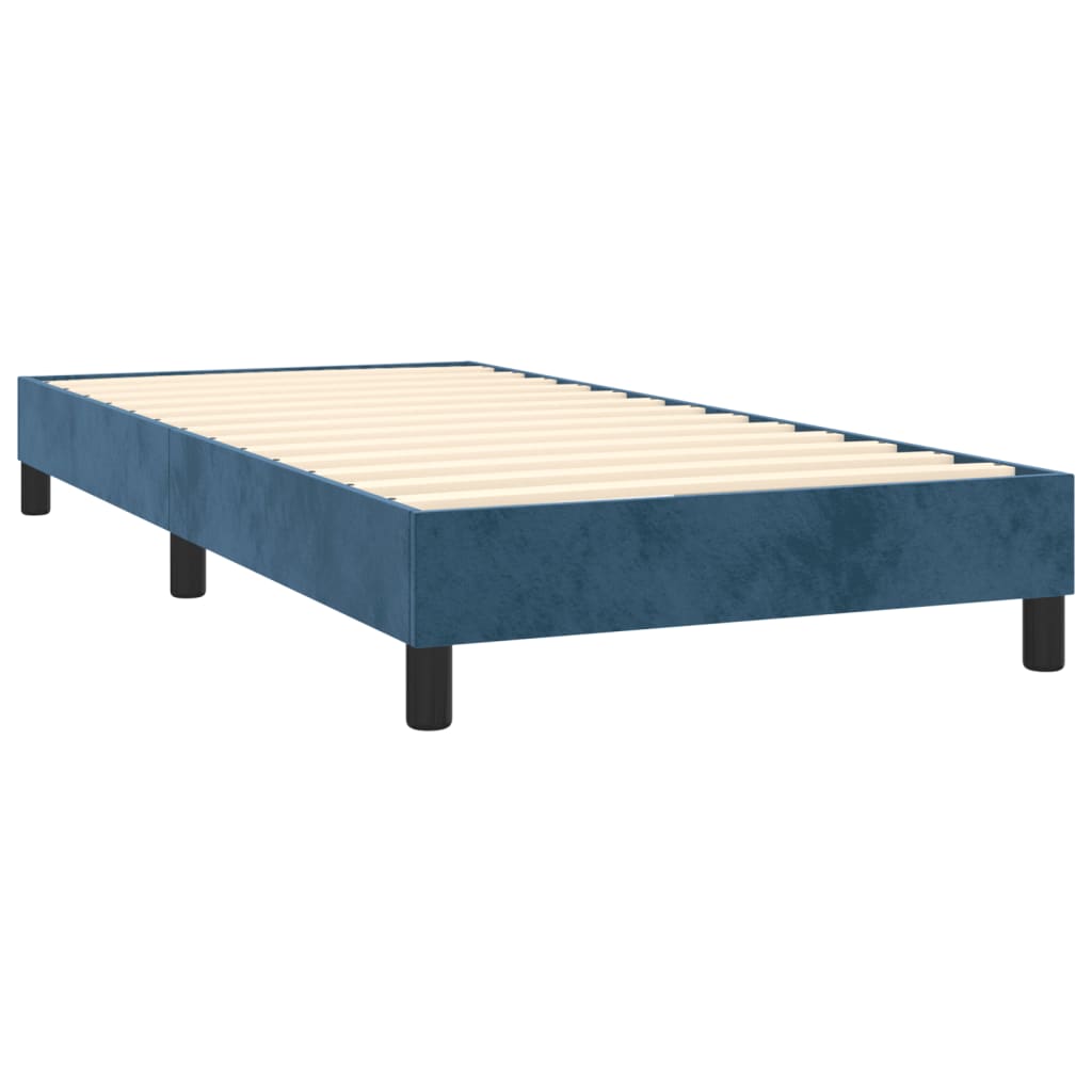 vidaXL Cama com molas/colchão 80x200 cm veludo azul-escuro